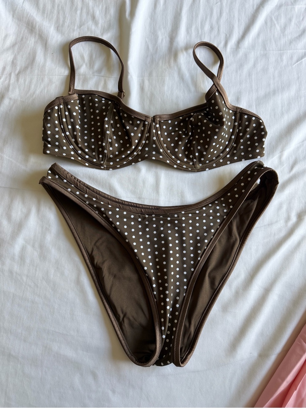 Frankie's Bikinis Brown Polka Dot Underwire Bikini